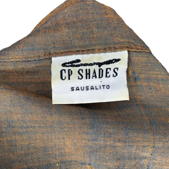 CP Shades Top Small Tan Multi Iridescent Trim Wrap Tunic Duster Lagenlook Boho - Picture 10 of 12